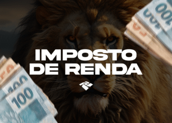 Consultar primeiro lote da restituição do Imposto de Renda com imagem de leão e dinheiro