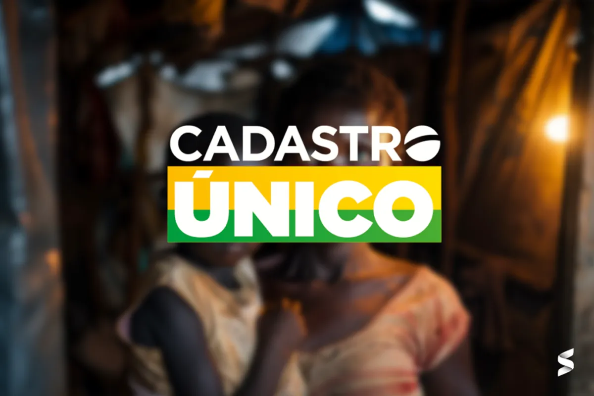 Família com o logo do Cadastro Único, representando a importância da inscrição no CadÚnico para acessar programas sociais.