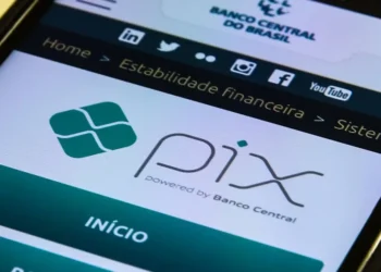 Site oficial do PIX do Banco Central exibido em tela de celular