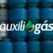 Imagem do Auxílio Gás com botijões de gás e logo do programa