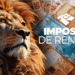 Imagem ilustrativa sobre o Imposto de Renda, com destaque para a figura do leão e cédulas de dinheiro.