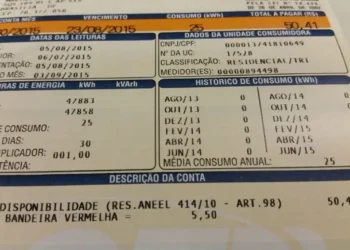 Conta de luz com consumo de 25 kWh e tarifa social de energia destacada.