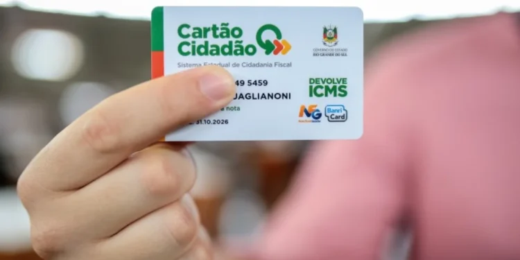 Imagem do Cartão Cidadão do Rio Grande do Sul, utilizado para devolução de ICMS, com pagamento a mais de 580 mil famílias na quinta-feira, 31.