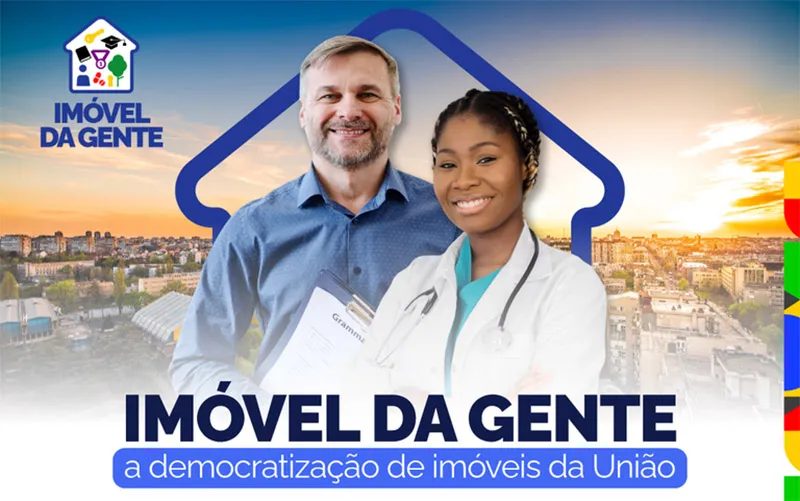 Imagem do programa Imóvel da Gente, com pessoas de diferentes etnias representando a inclusão e democratização do acesso à moradia.