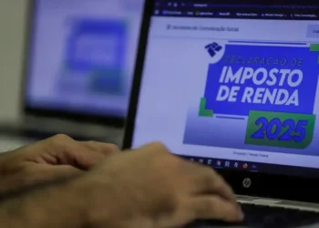 Tela mostrando o processo de preenchimento da declaração do Imposto de Renda 2025.