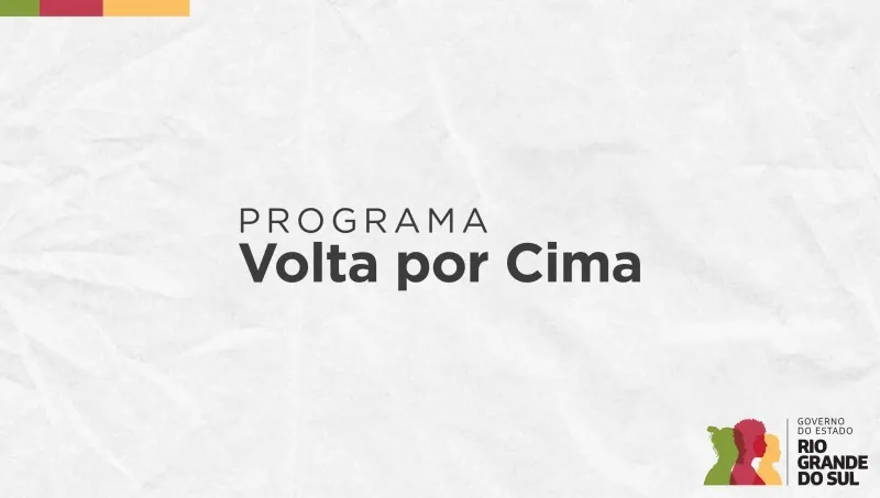 Logotipo e identidade visual do Programa Volta por Cima, do Governo do Estado do Rio Grande do Sul.