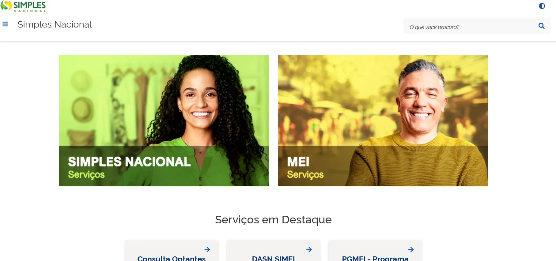 Imagem representando os serviços do Simples Nacional e MEI, com foco em como acessar o portal para solicitação.
