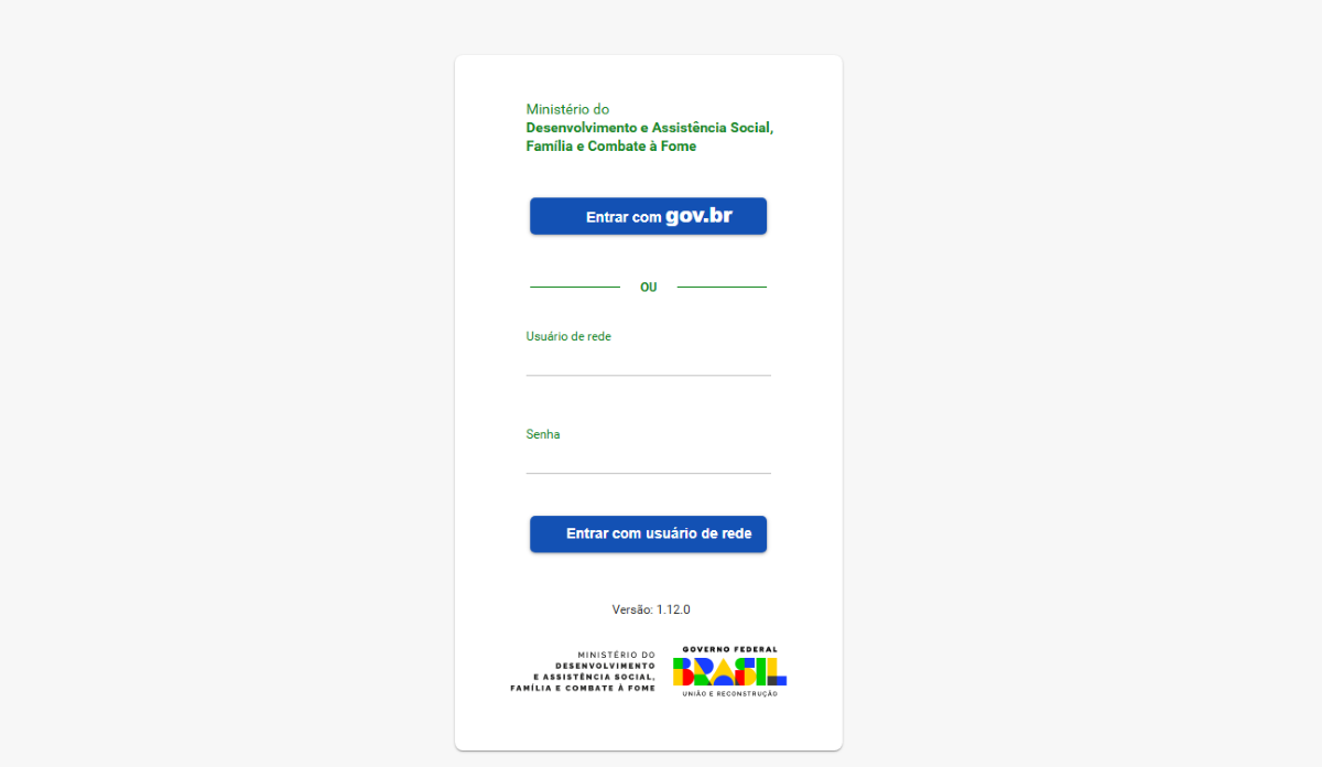 Tela de login do portal gov.br para consulta do Auxílio Emergencial 2025