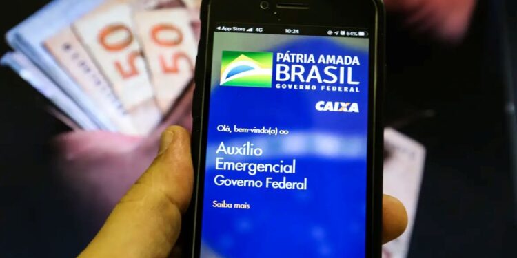Tela do aplicativo Caixa mostrando informações sobre o Auxílio Emergencial 2025
