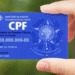 Cartão do CPF digital em cor azul, com o logo do Ministério da Fazenda, representando o Cadastro de Pessoas Físicas para consulta de dívidas.