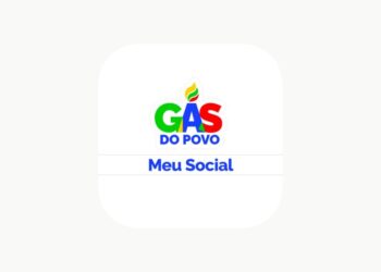 Ícone do aplicativo "Meu Social" com o logo "Gás do Povo", indicando a plataforma para consulta de elegibilidade ao benefício.