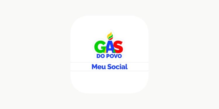 Ícone do aplicativo "Meu Social" com o logo "Gás do Povo", indicando a plataforma para consulta de elegibilidade ao benefício.