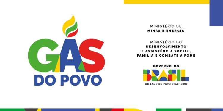 Logotipo do programa Gas do Povo com símbolos dos Ministérios de Minas e Energia e Desenvolvimento Social