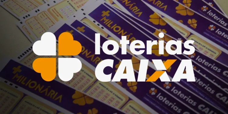 Bilhetes da Mega da Virada 2025 com logotipo das Loterias CAIXA.