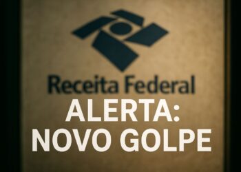 Logotipo da Receita Federal com os dizeres Alerta Novo Golpe