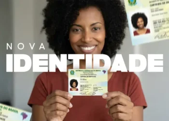 Mulher negra de cabelos cacheados sorrindo segura nova CIN com CPF como identificador único