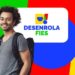 Jovem sorri usando mochila ao lado da logomarca do Desenrola Fies