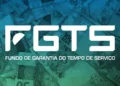 Logomarca do FGTS em destaque e, ao redor, várias cédulas de real