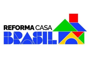 Logo oficial do programa Reforma Casa Brasil com identidade visual colorida em destaque sobre fundo claro