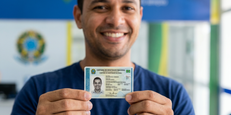 Homem exibe a nova CIN que eleva a conta Gov.br ao nível ouro em 2026