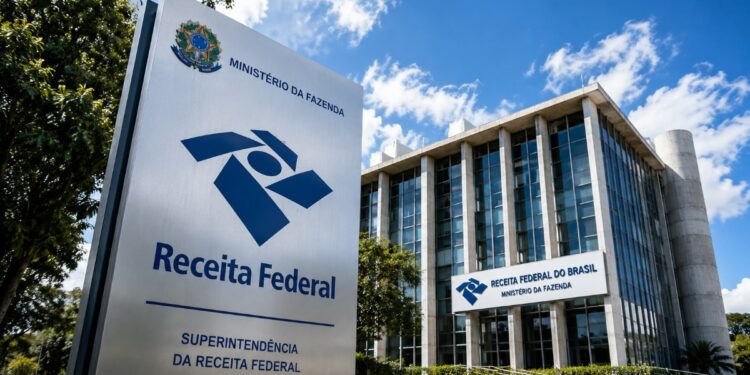 Placa e prédio da Receita Federal, que negou vazamento de dados de seus sistemas
