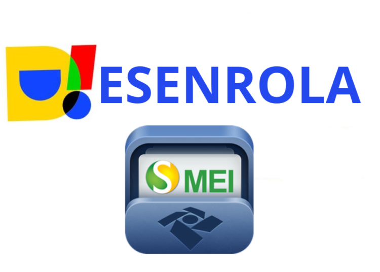 Programa Desenrola MEI e logotipo Simples Nacional em destaque.