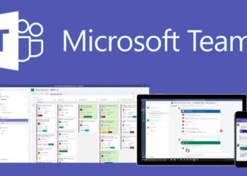 Logo do Microsoft Teams em telas de computador, notebook e celular, representando a empresa que anunciou as demissões