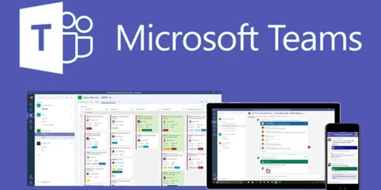 Logo do Microsoft Teams em telas de computador, notebook e celular, representando a empresa que anunciou as demissões