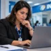 Servidora do INSS analisando informações em notebook, representando a análise de pedidos de benefício por incapacidade temporária por meio do Atestmed.